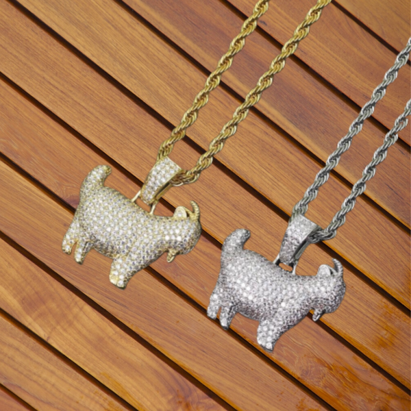 silver & gold goat pet chain