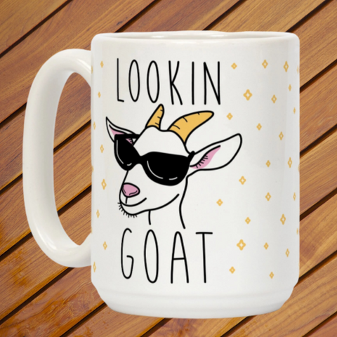 Lookin Goat Ceramic Coffee Mug