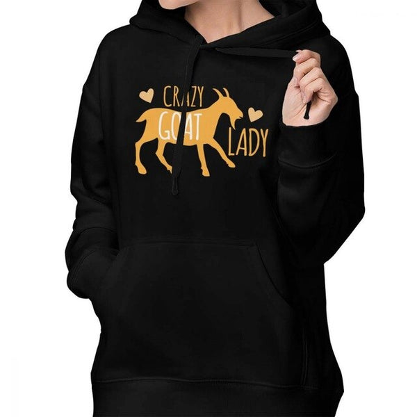 Cute Crazy GOAT Lady Hoodie