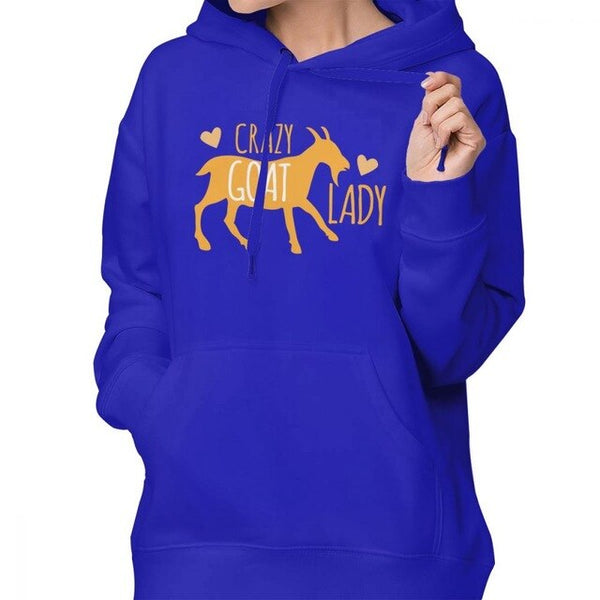 Cute Crazy GOAT Lady Hoodie