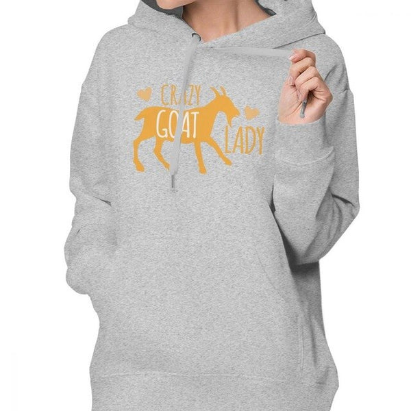 Cute Crazy GOAT Lady Hoodie