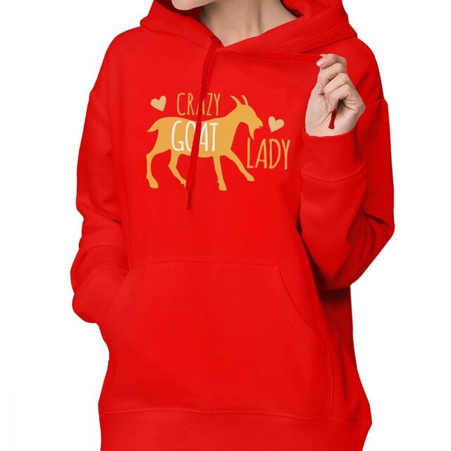 Cute Crazy GOAT Lady Hoodie