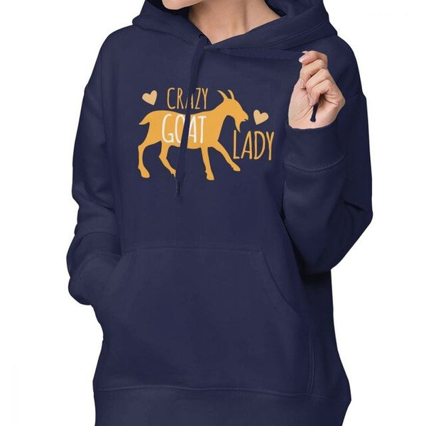 Cute Crazy GOAT Lady Hoodie